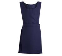 GA COMMUNICATIONS New Kids Girls Uniform Pleated Pinafore BIB Dress School Uniform Ages 3-10 Years[Navy,16-17 Year]