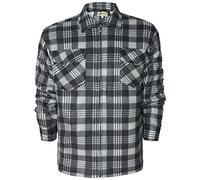 GA COMMUNICATIONS New Mens Padded Fleece Lined Sherpa Shirt Thick Lumber Jack Worker Warm Winter Collared Zip UP Fastening Long Sleeves M, L, XL, XXL, XXXL (Charcoal & White, 3XL)