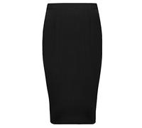 GA COMMUNICATIONS New Womens Ladies Pencil Skirt Half Elasticated Office School Lining MIDI Dress[Black,18]