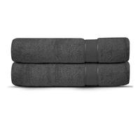 GA COMMUNICATIONS Premium Quality Jumbo Bath Sheet Set Of 2 100% Egyptian Cotton 450-GSM, Quick Dry Ultra Soft Highly Absorbent Extra Large Bathroom Sheet Towels For Hotel And Spa 90x180 CM Grey