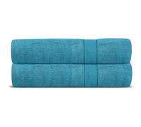 GA COMMUNICATIONS Premium Quality Jumbo Bath Sheet Set Of 2 100% Egyptian Cotton 450-GSM, Quick Dry Ultra Soft Highly Absorbent Extra Large Bathroom Sheet Towels For Hotel And Spa 90x180 CM Aqua
