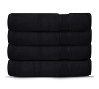GA COMMUNICATIONS Premium Quality Jumbo Bath Sheet Set Of 4 100% Egyptian Cotton 450-GSM, Quick Dry Ultra Soft Highly Absorbent Extra Large Bathroom Sheet Towels For Hotel And Spa 90x180 CM Black