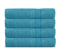 GA COMMUNICATIONS Premium Quality Jumbo Bath Sheet Set Of 4 100% Egyptian Cotton 450-GSM, Quick Dry Ultra Soft Highly Absorbent Extra Large Bathroom Sheet Towels For Hotel And Spa 90x180 CM Aqua