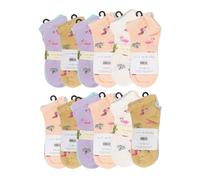 GA COMMUNICATIONS Women’s Bamboo Trainer Socks - 3/6/12 Pack No-Show Low-Cut Ankle Liner Socks, Non-Slip Breathable Mesh, Soft Bamboo Viscose, UK Size 4-7, Flamingo Pack Of 12