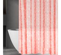 Ga-Geetopia EVA 3D Coral Pearl Water Cube Plastic Shower Curtain Liner - Premium Light Weight 72" x 72" Red Bathroom Shower Showroom Curtain Liner with Rustproof Metal Gromments and Weighted Magnet