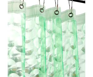 Ga-Geetopia EVA 3D Green Pearl Water Cube Plastic Shower Curtain Liner - Premium Lightweight 72" x 72" Bathroom Shower Showroom Curtain Liner with Rustproof Metal Gromments and Weighted Magnet