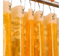 Ga-Geetopia Orange 3D EVA Plastic Shower Curtain Liner - Premium Light Weight 72" x 72" with Rustproof Metal Grommets and Weighted Magnet