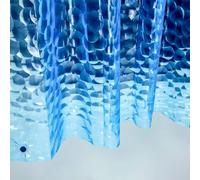 Ga-Geetopia Shower Curtain, Short Size, Blue Pearl, 3D EVA, W 183 x L 168 cm, Lightweight Plastic, Bathroom Shower Curtain with Rustproof Metal Grommets, Magnets for Small Shower Enclosures, Bathtubs