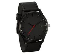 Ga1000 Fashion Leather Analog Quartz Round Wrist Business Men's Watch (C, One Size)