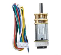 GA12-N20 Spur Gearmotor, 6V DC Brushed Metal Gear Motor with Encoder, High-Torque Mini Gear Reduction Motor for Robotics, DIY, RC Models and Small Automation(150RPM)