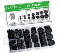 GA1FSL 200PCS Rubber Grommet Assortment for Holes - Black Firewall Hole Plug Set for Car, Boat, Pump, Plumbing, and Home Improvement - Electrical Wire Gasket Kit for Cable Wiring and Cord Organization