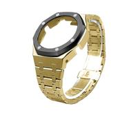 GA2100 Metal Mod Kit Compatible With Casio 2110 GMA-S2100 GM2100 Stainless Steel Case&WatchStrap Replacement Modification Accessories(Gold Black Set,GMA-S2100)