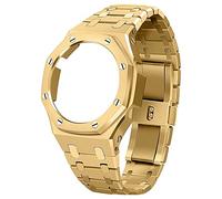 GA2100 Metal Watch Strap Replacement Set, Stainless Steel Band, Bezel, Accessories, Compatible with Casio G-Shock GA2100/GA-2110 Men's Watches, 44 mm x 3.8 mm, Without gemstones