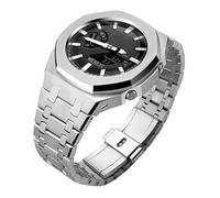 GA2100 Stainless Steel Watch Strap, Mod Kit, Smooth Bezel Without Nails, Metal Strap, Accessories, Compatible with Casio G-Shock GA2100/GA-2110 Men's Watches, Adjustable strap, Stainless Steel, No