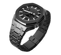 GA2100 Stainless Steel Watch Strap, Mod Kit, Smooth Bezel Without Nails, Metal Strap, Accessories, Compatible with Casio G-Shock GA2100/GA-2110 Men's Watches, Adjustable strap, Stainless Steel, No