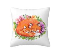 GAAFOSIPH Soft Cushion Covers Double Sided Cute Fox Decorative Gift Throw Pillow Case 45x45 cm for Bed Sofa Couch Farm Garden Home Decorations 18x18 inch
