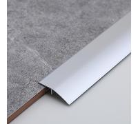 Gaahing Aluminum Floor Transition Threshold Strip, Bridge the Height Gap between 0.5 to 1.2cm for Doorway, Threshold, Transition between Tile and Laminate Planks (0.9m x 43mm, Matte Silver)