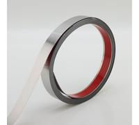 Gaahing Brushed Metal Trim, Peel and Stick Stainless Steel Wall Molding for Fireplace, Mirror Frame, Furniture and Home Decoration, 5m x 1cm