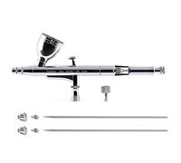 Gaahleri Airbrush Kit, Airbrush Gun with Dual-Action, Gravity Fluid Cup 1/4 oz, Air Brush Kit, Needle Sets 0.38 & 0.5 mm Cutaway Handle, All-Purpose for Makeup Model Coloring Painting Nail Art Cake