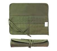 Gaaines 1 Pcs 22 Slots Paint Brush Case Roll Canvas Pouch,Pencil Roll,Paint Brush Holder,Art Bags for Artists for Draw Pen Watercolor (Army Green)