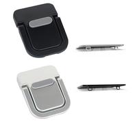 Gaaines 2 Pcs Portable Keyboard Riser, Mini Laptop Stand Keyboard Stand for Desk Computer, Anti-Slip Foldableinvisible Laptop Riser, Invisible Keyboard Riser for Most Keyboards (Black and Silver)