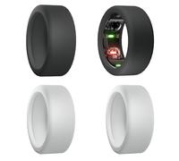 Gaaines 4 Pcs Ring Covers Compatible with Oura Ring 4,Silicone Rings Protective Cover for Oura Rings,Silicone Protector Male and Women (Black+White,S for 4/5/6/7/8/9/10)
