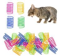 Gaaines 40Pcs Cat Spring Toy, Cat Springs, BPA Free Durable Heavy Plastic Cat Toy Springs, Springs for Cats to Kill Time and Keep Fit, for Swatting, Biting, Cat Toys for Kittens (4 Colors)