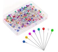Gaaines 600pcs Multicolor Glass Sewing Pins, 38mm Straight Pins with Color Glass Ball Head, Basic Style for Fabric, Dressmaking, Garment Construction, Alteration, Repair
