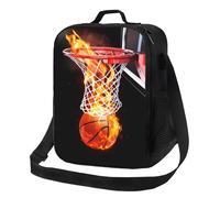 Gaakvrr Basketball Lunch Bag for Boys, Insulated Lunch Bag for Adult Teens Girls, Reusable Portable Lunch Box Cooler Tote Waterproof Lunch Container for School Office Picnic