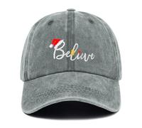 Gaakvrr Christmas Baseball Hats for Men Women, Funny Adjustable Embroidered Christmas Baseball Cap, Christmas Trucker Hat(Grey) 4