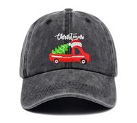 Gaakvrr Christmas Baseball Hats for Men Women, Funny Adjustable Embroidered Christmas Baseball Cap, Christmas Trucker Hat(Black) 2