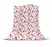 Gaakvrr Christmas Throw Blanket - Super Soft Flannel Fleece Christmas Blanket- Festive Holiday Decor, Cardinal Finch Design - Cosy Gift 80x100cm
