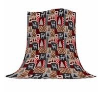 Gaakvrr Christmas Throw Blanket - Super Soft Flannel Fleece - Festive Holiday Decor, Reindeer/Snowflake/Xmas Tree Design - Cosy Gift 100x130cm