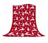 Gaakvrr Christmas Throw Blanket - Super Soft Flannel Fleece - Festive Holiday Decor, Reindeer/Xmas Tree Design - Cosy Gift 150x200cm