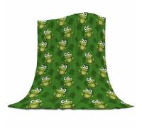 Gaakvrr Cute Frog Blanket - Flannel Plush Throw for Bed, Couch, Sofa, Chair - Green Frog Gifts for Women, Girls - Birthday, Christmas Decor - 130x150cm (50x60 Inch)