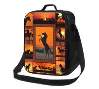 Gaakvrr Horse Lunch Bag for Boys, Insulated Lunchboxg for Adult Teens Girls, Reusable Portable Lunch Box for Kids Horse Gifts