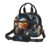 Gaakvrr Insulated Lunch Bag for Women Men Kids, Solar System Planets Space Reusable Leakproof Lunch Tote Bag with Adjustable Shoulder Strap, Thermal Cooler Lunch Box for School Work Travel Picnic