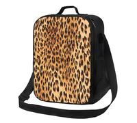 Gaakvrr Leopard Print Lunch Bag for Boys, Insulated Lunchboxg for Adult Teens Girls, Reusable Portable Lunch Box for Kids Leopard Print Gifts