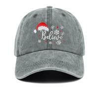Gaakvrr Merry Christmas Basebal Hats for Men Women, Funny Adjust Cotton Embroidered Xmas Holiday Baseball (Grey)