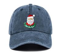 Gaakvrr Merry Christmas Hats for Men Women, Funny Adjust Embroidered Cotton Xmas Holiday Baseball Cap(Navy Blue)