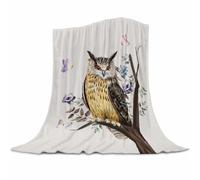 Gaakvrr Owl Blanket, Soft Warm Fuzzy Fleece Plush Blanket Smooth Cozy Flannel Throw Blanket, Owl Throw Blanket for Couch Sofa Bed 130x150cm(50x60 Inch)