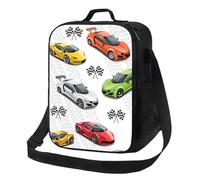 Gaakvrr Race Car Lunch Bag for Boys, Insulated Lunchboxg for Adult Teens Girls, Reusable Portable Lunch Box for Kids Race Car Gifts