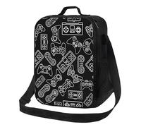 Gaakvrr Video Game Controller Insulated Lunch Bag for Boys - Reusable Lunch Box - Portable Lunch Tote for Women Men and Kids