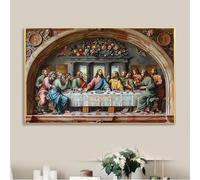 GAAXMG 1pcs Jesus Last Supper Canvas Print Bible Print,Jesus Twelve Disciples Christian Wall Decor, Christmas Holy Week Gift,home decor/Unframed (40 * 80cm)
