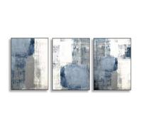 GAAXMG 2pcs Canvas wall art, abstract blue, navy, and gray canvas painting, blue brushstroke art print, Nordic-style wall art,home decor/Unframed (40 * 60cm)