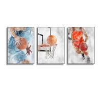 GAAXMG 3pcs Football Basketball Poster Canvas Painting Modern Soccer Boy Decor Printed Wall Art Pictures Living Room Bedroom Home Decor/Unframed (50 * 70cm)