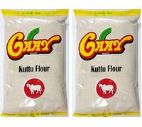 Gaay Kuttu Flour 1kg - Buckwheat Flour for Fasting & Everyday Cooking | Gluten Free Flour Alternative | Ideal for Rotis, Poori & Recipes | Vegetarian (Pack of 2)
