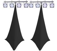 GABALITAINS Pair of XL Tripod Covers for Speakers/Light Games in Spandex Stretchable Tripod Cover Lycra Double Sided … (Black)