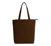 Gabardine Tote Bag with Zip, Large Shopping Bag, 100% Cotton, Reusable Shopper Bag with Inner Pocket for Women, brown, 40 cm (W) x 45 cm (H) x 12 cm (D)