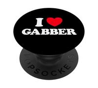 Gabba Heart Funny Hardcore Favorite Music Dutch Techno Fan PopSockets Adhesive PopGrip